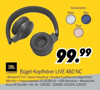 MEDIMAX JBL Bugel-Kopfhorer LIVE 460 NC Angebot