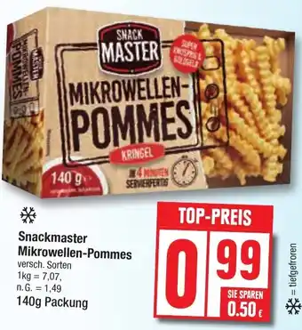 Edeka Snackmaster Mikrowellen-Pommes 140 g Packung Angebot
