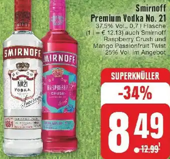Edeka Smirnoff Premium Vodka No. 21, 0,7 L Flasche Angebot