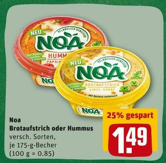 REWE Noa brotaufstrich oder hummus Angebot