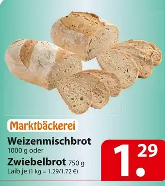 Famila Nord Ost Weizenmischbrot oder zwiebelbrot Angebot