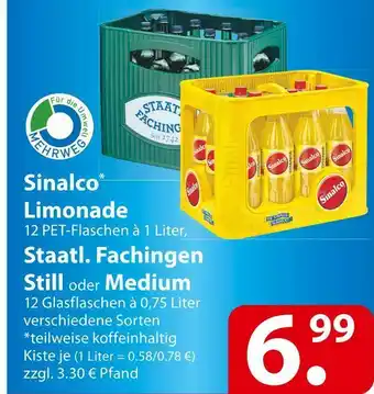 Famila Nord Ost Sinalco limonade oder staatl. fachingen still oder medium Angebot