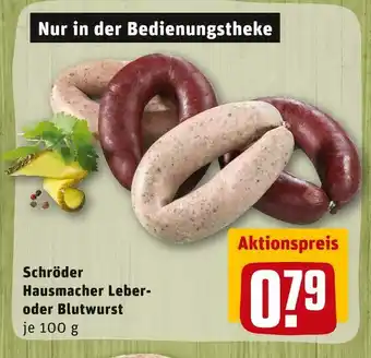 REWE Schröder hausmacher leber- oder blutwurst Angebot