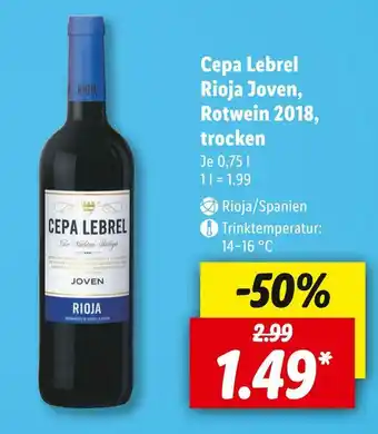 Lidl Cepa lebrel rotwein 2018 Angebot