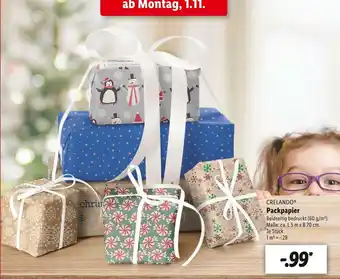 Lidl Crelando packpapier Angebot