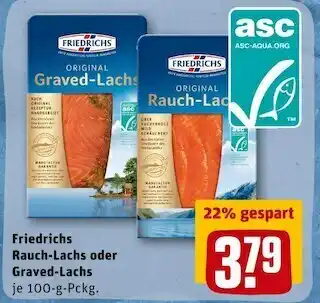 REWE Friedrichs rauch-lachs oder graved-lachs Angebot