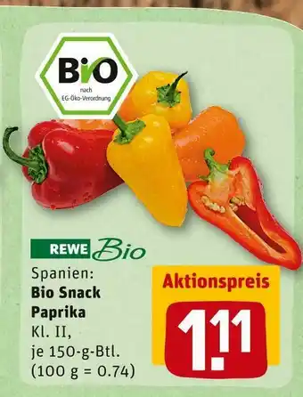 REWE Rewe bio bio snack paprika Angebot