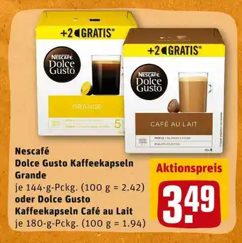 REWE Nescafé dolce gusto kaffeekapseln grande oder café au lait Angebot