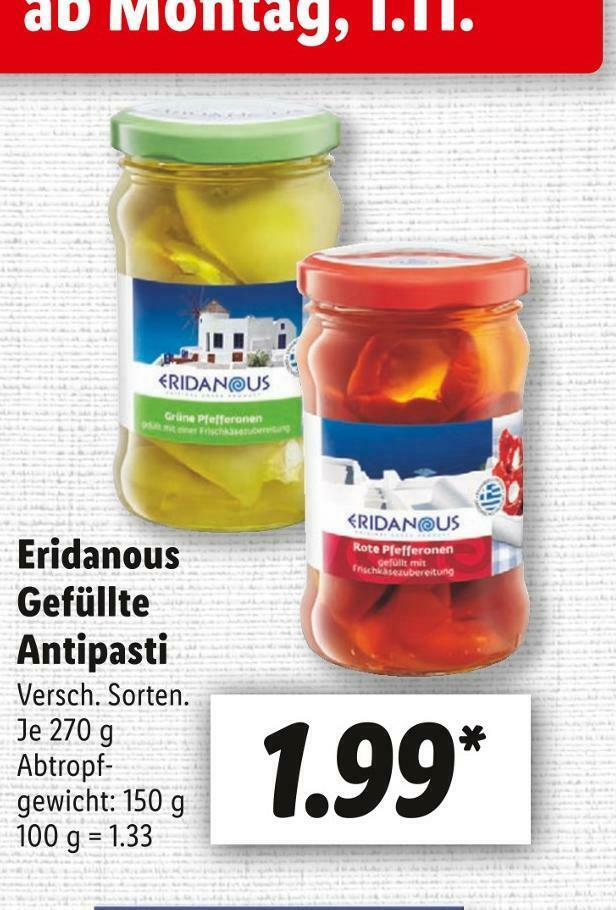 Eridanous gefüllte antipasti Angebot bei Lidl