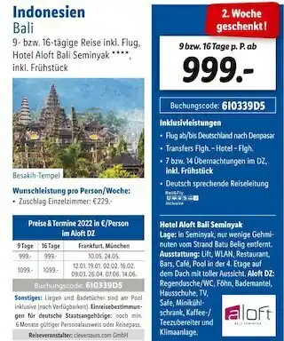 Lidl Lidl reisen indonesien bali Angebot