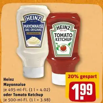 REWE Heinz mayonnaise oder tomato ketchup Angebot