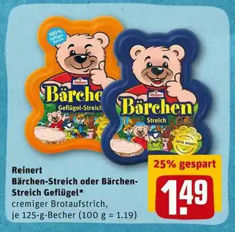 REWE Reinert bärchen-streich oder bärchen-streich geflügel Angebot