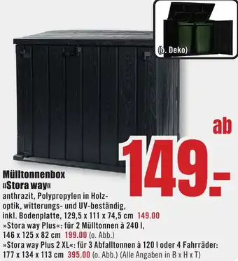 B1 Discount Baumarkt Mülltonnenbox Stora way Angebot