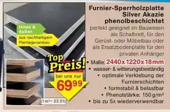 Jawoll Furnier-Sperrholzplatte Silver Akazie phenolbeschichtet Angebot