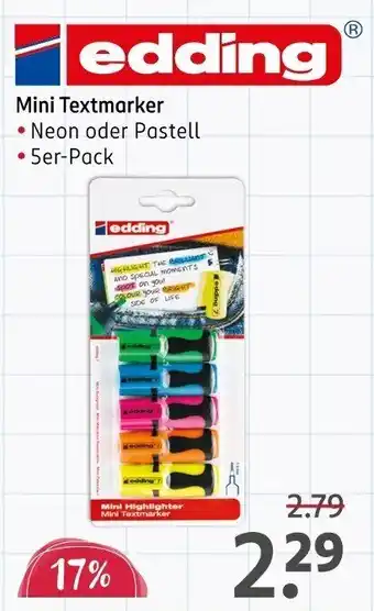 Rossmann edding Mini Textmarker Angebot
