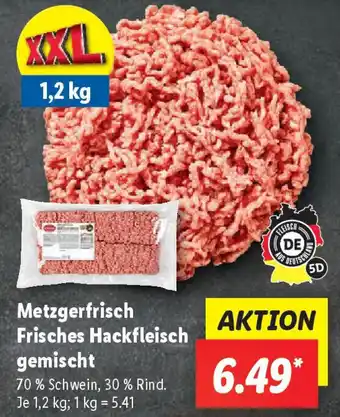 Lidl Metzgerfrisch Frisches Hackfleisch gemischt 70 % Schwein, 30 % Rind. 1.2kg Angebot