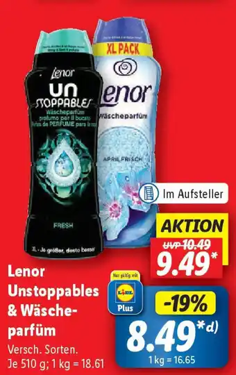 Lidl Lenor Unstoppables & Wäscheparfüm 510g Angebot