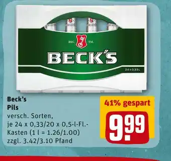 REWE Beck’s pils Angebot