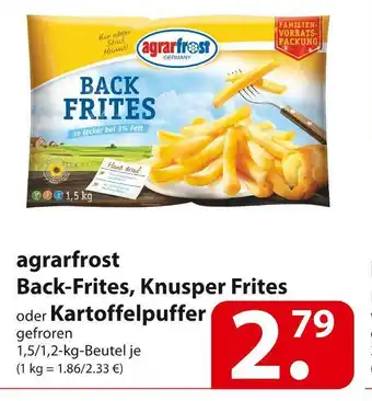 Famila Nord Ost Agrarfrost back-frites, knusper frites oder kartoffelpuffer Angebot