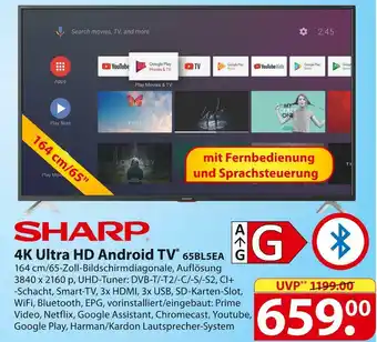 Famila Nord Ost Sharp 4k ultra hd android tv Angebot