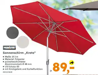 Globus Baumarkt PRIMASTER Sonnenschirm ,,Kreta" Angebot