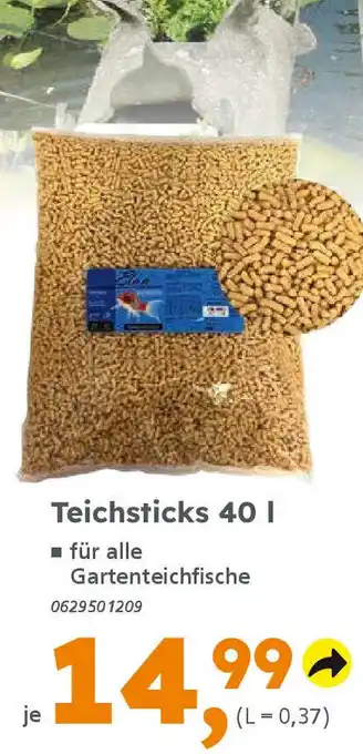 Globus Baumarkt Teichsticks 40 L Angebot