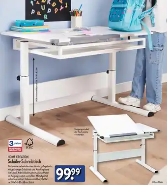 Aldi Nord HOME CREATION Schüler-Schreibtisch Angebot