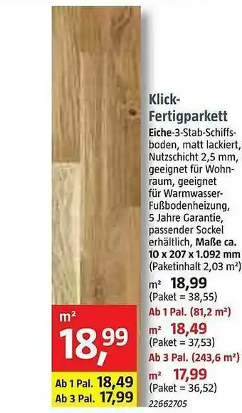 Bauhaus Klick Fertigparkett Angebot