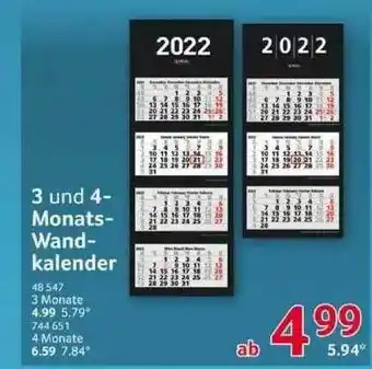 Selgros 3 Und 4-monats-wand-kalender Angebot