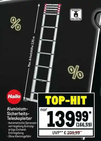 METRO Hailo Aluminium Sicherheits Teleskopleiter Angebot