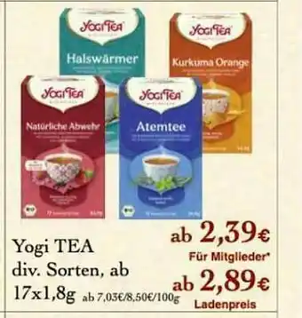 LPG Biomarkt Yogi Tea Angebot