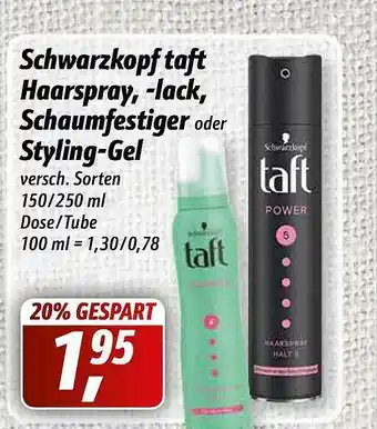 Simmel Schwarzkopf Taft Haarspray, -lack, Schaumfestiger Oder Styling-gel Angebot