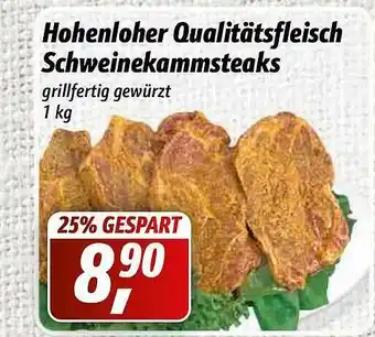 Simmel Hohenloher Qualitätsfleisch Schweinekammsteaks Angebot