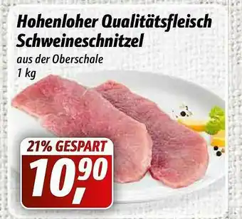 Simmel Hohenloher Qualitätsfleisch Schweineschnitzel Angebot