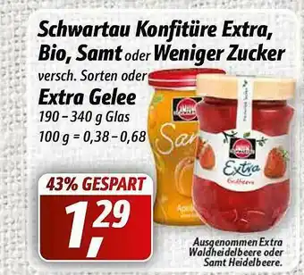 Simmel Schwartau Konfitüre Extra, Bio, Samt Oder Weniger Zucker Oder Extra Gelee Angebot