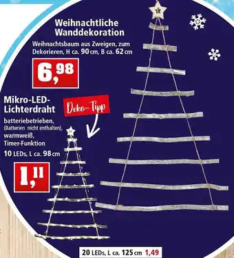 Thomas Philipps Weihnachtsliche Wanddekoration Oder Mikro-led-lichterdraht Angebot