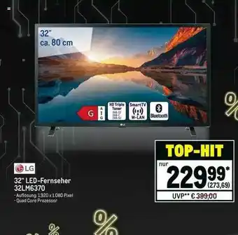 METRO Lg 32” Led Fernseher 32LM6370 Angebot