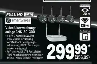 METRO Smartwares Video überwachungsanlage Cms 30-300 Angebot