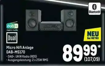 METRO Dual Micro Hifi Anlage Dab-MS170 Angebot