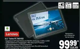 METRO Lenovo 10,1” Tablet Pc TAB M10 Angebot