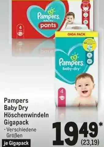 METRO Pampers Baby Dry Höschenwindeln Gigapack Angebot