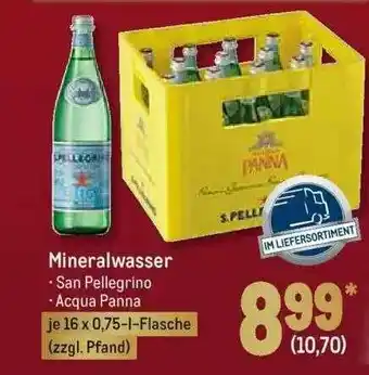 METRO San Pellegrino Oder Acqua Panna Mineralwasser Angebot