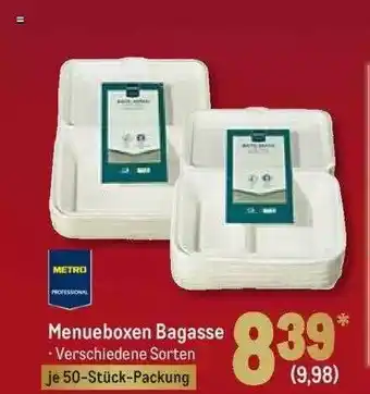 METRO Metro Professional Menueboxen Bagasse Angebot