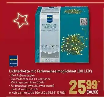 METRO Metro Professional Lichterkette Mit Farbwechselmöglichkeit 100 Led's Angebot