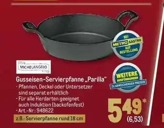 METRO Michelangelo Gusseisen-servierpfanne „parilla” Angebot