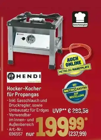 METRO Hendi Hocker-kocher Für Propangas Angebot