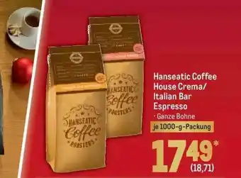 METRO Hanseatic Coffee House Crema Oder Italian Bar Espresso Angebot