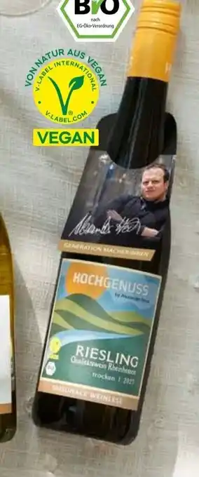 Aldi Süd Hochgenuss Bio-Riesling QbA 0,75-l-Flasche Angebot