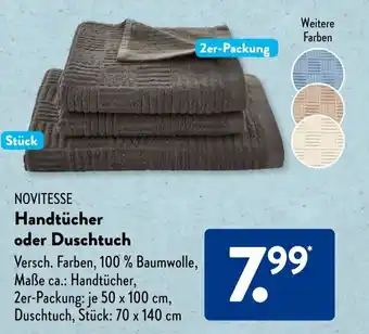 Aldi Süd NOVITESSE Handtücher oder Duschtuch Angebot