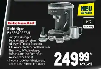 METRO Kitchenaid Siebträger 5kes6403ebm Angebot